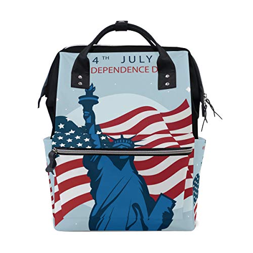 FANTAZIO Mumien-Tasche, Rucksack mit Aamerika-Flagge und Freiheitsstatue von FANTAZIO