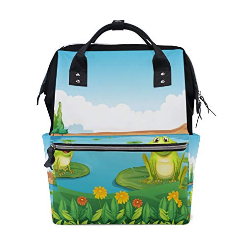 FANTAZIO Mumienrucksack Frosch im Teich Schultasche von FANTAZIO