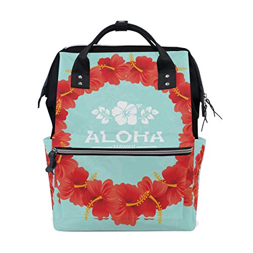 FANTAZIO Mumienrucksack Hawaiian Aloha Girlande Design Schulranzen von FANTAZIO