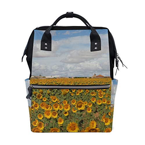 FANTAZIO Mumienrucksack Kunst, Sonnenblumen-Ölgemälde, Schulranzen von FANTAZIO