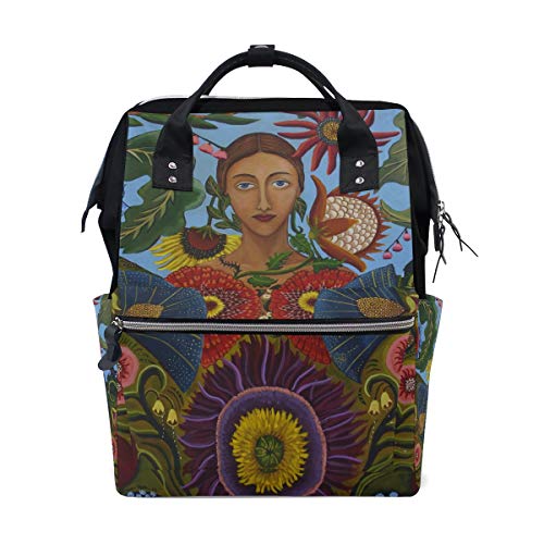 FANTAZIO Mummy Bag Rucksack Frauen in The Flowers Schultasche von FANTAZIO
