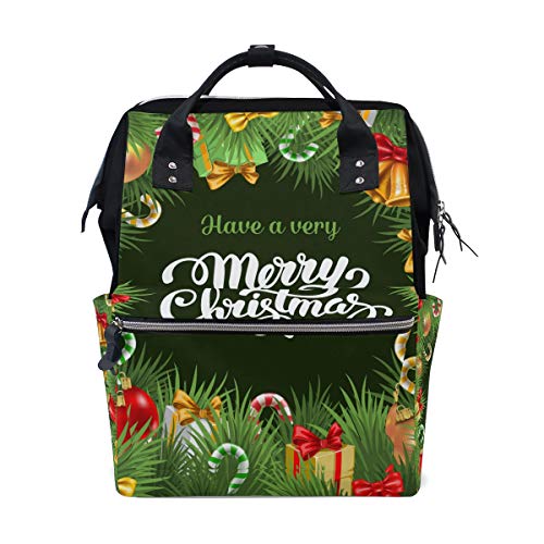 FANTAZIO Mummy Bag Rucksack Merry Christmas Muster Schultasche von FANTAZIO