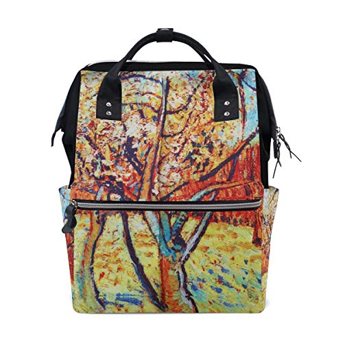 FANTAZIO Mummy Bag Rucksack Retro Baum Malerei Schulranzen von FANTAZIO