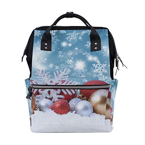 FANTAZIO Mummy Bag Rucksack Schnee Weihnachten Muster Schultasche von FANTAZIO