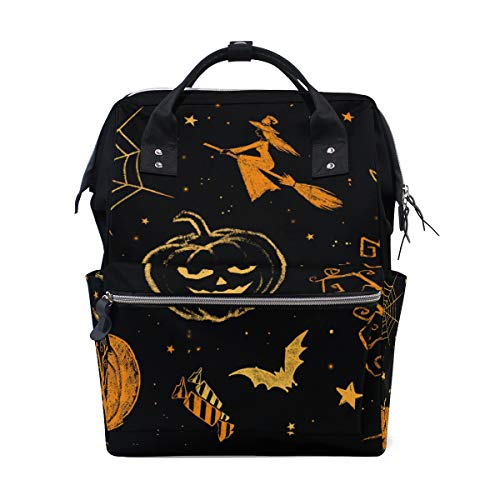 FANTAZIO Mummy Bag Rucksack dunkel Halloween Muster Schultasche von FANTAZIO