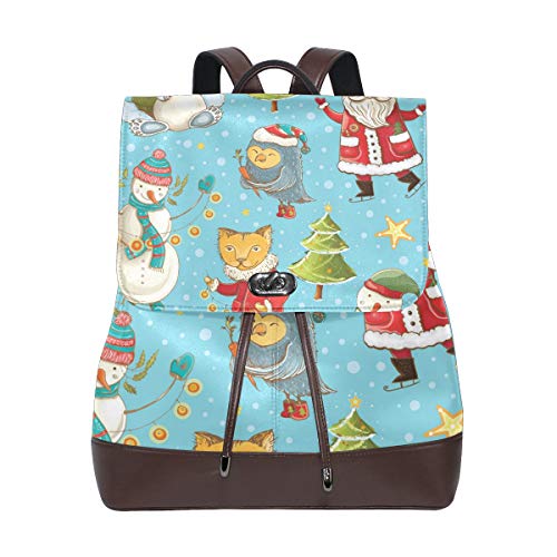 FANTAZIO Rucksack, Weihnachtsmann, Eisbär, Schneemann, Eule, Schultasche, Leder von FANTAZIO