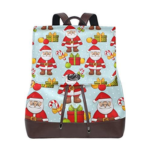 FANTAZIO Rucksack, Weihnachtsmann, Schultasche, Leder, Tagesrucksack von FANTAZIO