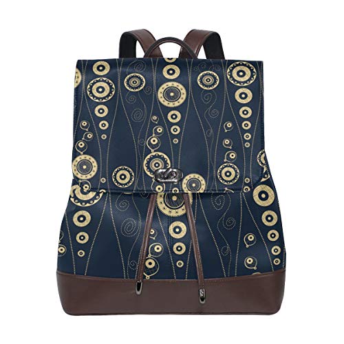 FANTAZIO Rucksack, künstlerisches Blumenmuster, Blau von FANTAZIO