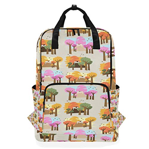 FANTAZIO Rucksack Baobab Bäume Afrika Muster Casual Daypack von FANTAZIO