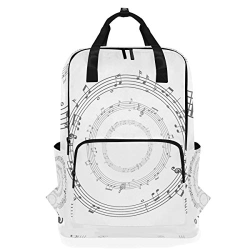 FANTAZIO Rucksack mit Musiknoten, Kreismuster, lässiger Tagesrucksack von FANTAZIO