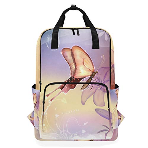 FANTAZIO Rucksack mit Schmetterlingsblumen-Motiv von FANTAZIO