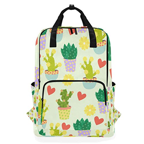 FANTAZIO Rucksack mit süßen Kakteen Blumen und Herzen von FANTAZIO