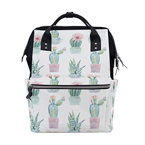 FANTAZIO Rucksäcke Kaktus Blumen Gemälde Schultasche Segeltuch Daypack von FANTAZIO