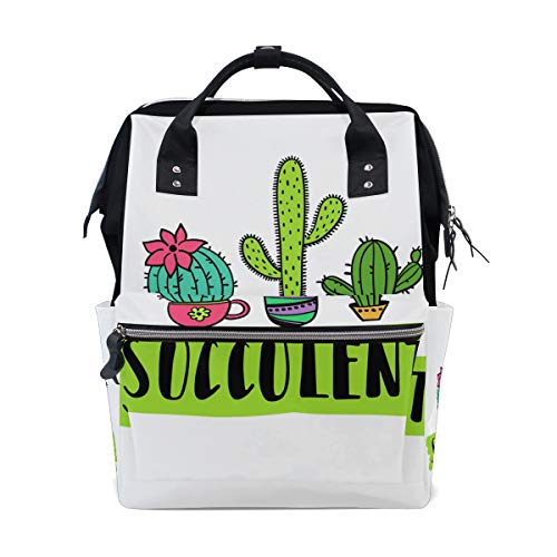 FANTAZIO Rucksäcke Sukkulenten Kaktus Schultasche Canvas Daypack von FANTAZIO