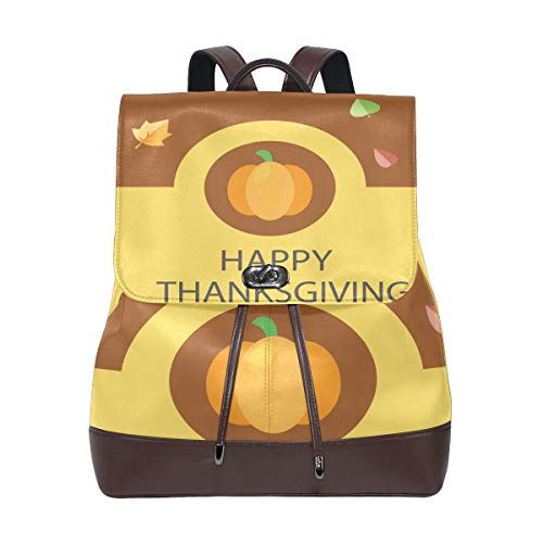 FANTAZIO Rucksäcke Thanksgiving Blessings Schultasche Leder Daypack von FANTAZIO