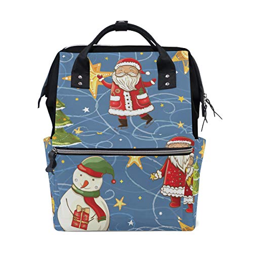 FANTAZIO Rucksäcke Weihnachtsmann Schneemann Sterne Schultasche Segeltuch Daypack von FANTAZIO