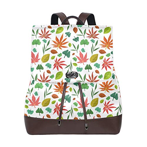 FANTAZIO Rucksäcke aus Leder mit asiatischem Blattmuster von FANTAZIO