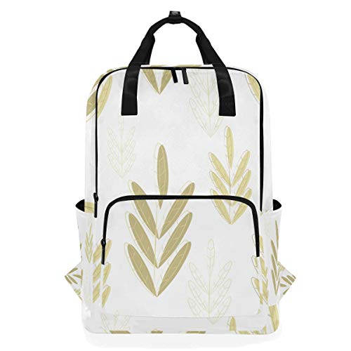 FANTAZIO Schöner Goldener Blumen-Rucksack, lässiger Tagesrucksack von FANTAZIO