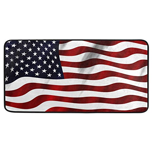 FANTAZIO Area Rug American USA Flagge Teppich rutschfeste Bodenmatte Türmatten für Terrasse oder Familienzimmer 99,1 x 50,8 cm von FANTAZIO