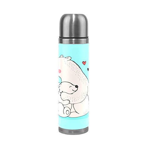 FANTAZIO Thermoskanne Eisbär Family Love Thermosflasche für heiße Flüssigkeiten von FANTAZIO