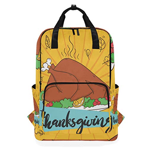 FANTAZIO Yummy Thanksgiving Truthahn Rucksack Casual Daypack von FANTAZIO