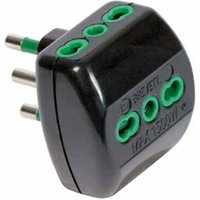 Fanton - Drei-Wege-Schwarz-Adapter Vertical System Stecker italienischer Standard. 2P+E 16A 3 Steckdosen std. 2P+E 16A 82181 von FANTON