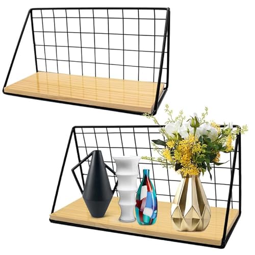 FANWINKJ Wandregal Schweberegal 2er Set Schweberegale Rustikales Drahtregal Bad Küche Schlafzimmer Wohnzimmer Display Regal Home Decor FANWINKJ Wandregal Schweberegal 2er Set Schweberegale Rustikales Drahtregal Bad Küche Schlafzimmer Wohnzimmer Display Regal Home Decor von FANWINKJ
