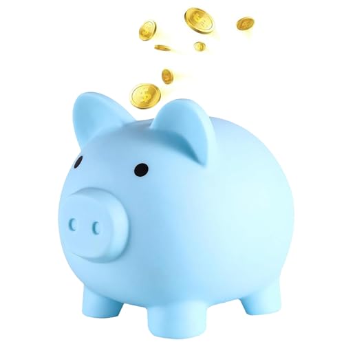 FANXIYA Sparschwein Pig Money Coin Bank Münze Sparbüchse Glücksschwein Spardose für Kinder Piggy Sparschwein für Hochzeit, Weihnachten, Halloween, Geburtstagsgeschenke (Blau) von FANXIYA