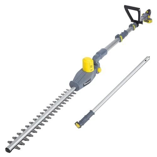 FANZTOOL Akku Teleskop Heckenschere 20V, 450 mm Schnittbreite, 14 mm Zahnabstand, Ausziehbar bis zu 2,50 m, Inkl. 2,0 Ah Akku und Ladegerät von FANZTOOL
