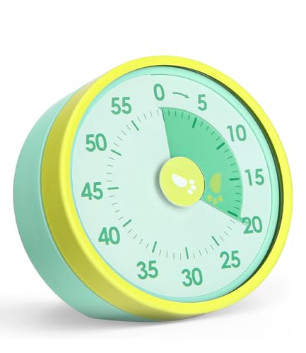 FAOKZE Timer für Kinder,60-Minuten Countdown Timer für Klassenzimmer Büro Küche,visueller Timer Kinder mit Magnetfuß,Schreibtisch Timer Kinder Zeitmanagement Tools,mechanisch Küchentimer (Grün) von FAOKZE