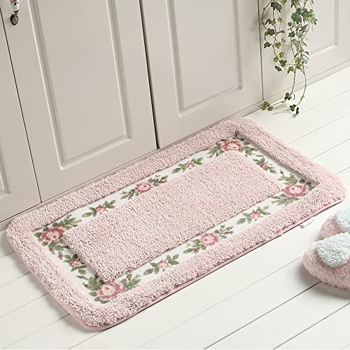 FAONIE Hübscher Blumen-Teppich im ländlichen Stil, romantischer Rosen-Teppich, zottelige Teppiche, weiche, rutschfeste Fußmatte, Badezimmer, Duschteppich, Wohnzimmerteppich (Schönes Rosa, Rechteck) FAONIE Hübscher Blumen-Teppich im ländlichen Stil, romantischer Rosen-Teppich, zottelige Teppiche, weiche, rutschfeste Fußmatte, Badezimmer, Duschteppich, Wohnzimmerteppich (Schönes Rosa, Rechteck) von FAONIE