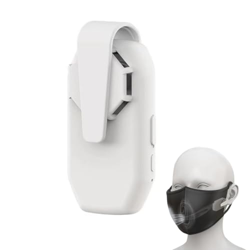 Sommer Mini Masken Ventilator, Tragbarer USB Wiederaufladbarer Clip-On Masken Lüfter für Maske, Persönlicher Leise Wearable Mask Fan, Leicht Luftreiniger Handfrei Anti-Stuffy für Schule Outdoor White von FAOONNMY