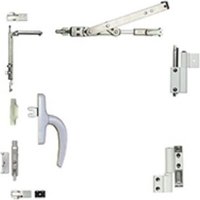 Bausatz Drehkipp komplett Galicube 1V Fapim mit Stangenverschluss Nefer midi - Kurze Schere 402 bis 750 mm - Weiß 9010 - 1330AA32 von FAPIM