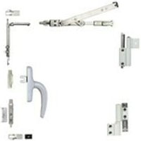 Bausatz Drehkippbeschlag Galicube 1 v Fapim mit Treibstangenbeschlag Nefer midi - Mittelschere 562 bis 1200 mm - Grau 9006 - 1330BAG5 von FAPIM
