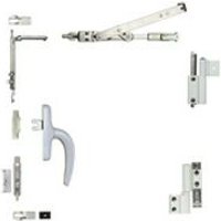 Bausatz Drehkippbeschlag Galicube 1 v Fapim mit Treibstangenbeschlag Nefer midi - Mittelschere 562 bis 1200 mm - weiß 9010 - 1330BA32 von FAPIM