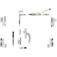 Bausatz Drehkippbeschlag Galicube 2 V FAPIM mit Treibstangenbeschlag Nefer midi - Mittelschere 562 bis 1200 mm - Schwarz 9005 - 1331GA37 von FAPIM