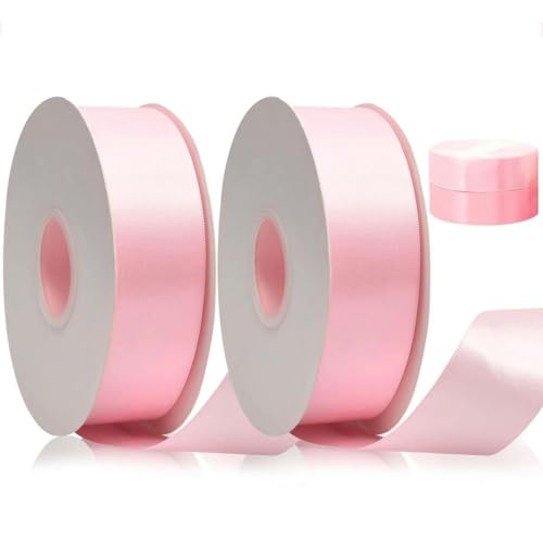 FAQIMORAX 2 Rollen, 100 Yards/Rolle, 4 cm Band, geeignet für Blumensträuße, Schleifen, Partys und Dekorationen-Pink-L FAQIMORAX 2 Rollen, 100 Yards/Rolle, 4 cm Band, geeignet für Blumensträuße, Schleifen, Partys und Dekorationen-Pink-L von FAQIMORAX