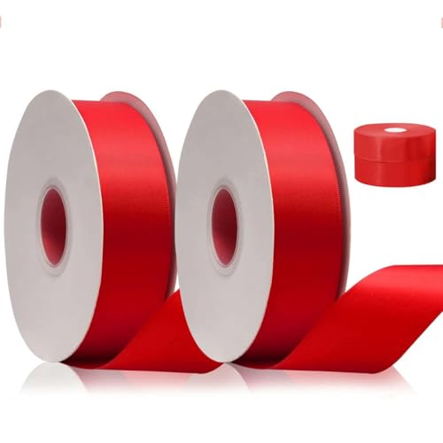 FAQIMORAX 2 Rollen, 100 Yards/Rolle, 4 cm Band, geeignet für Blumensträuße, Schleifen, Partys und Dekorationen-Rot-L FAQIMORAX 2 Rollen, 100 Yards/Rolle, 4 cm Band, geeignet für Blumensträuße, Schleifen, Partys und Dekorationen-Rot-L von FAQIMORAX