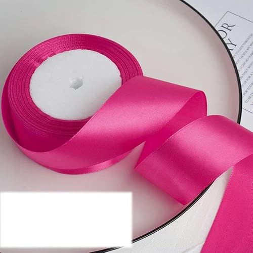 FAQIMORAX 25 Yards/Rolle, 4 cm, Satinband, DIY-Klebeband, Geburtstagsparty-Verpackung, 27 Rosenrot, 25 Yards Länge von FAQIMORAX