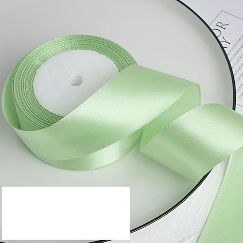 FAQIMORAX 25 Yards/Rolle, 4 cm, Satinband, DIY-Klebeband, Geburtstagsparty-Verpackung, 80 Hellgrün, 25 Yards Länge von FAQIMORAX