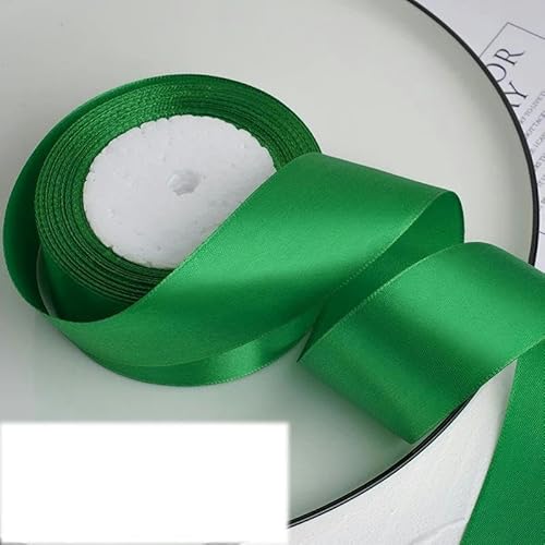 FAQIMORAX 25 Yards/Rolle, 4 cm, Satinband, DIY-Klebeband, Geburtstagsparty-Verpackung, Grün, 25 Yards Länge von FAQIMORAX