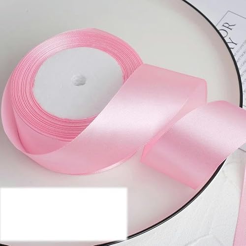 FAQIMORAX 25 Yards/Rolle, 4 cm, Satinband, DIY-Klebeband, Geburtstagsparty-Verpackung, Hellrosa, 25 Yards Länge von FAQIMORAX