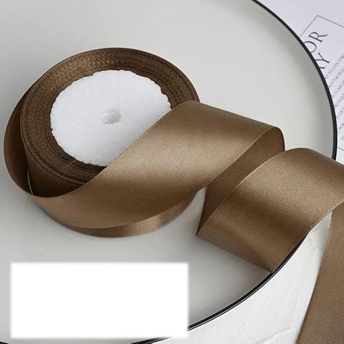 FAQIMORAX 25 Yards/Rolle, 4 cm, Satinband, DIY-Klebeband, Geburtstagsparty-Verpackung, Kaffeebraun, 25 Yards Länge von FAQIMORAX