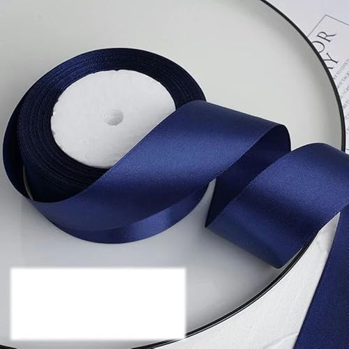 FAQIMORAX 25 Yards/Rolle, 4 cm, Satinband, DIY-Klebeband, Geburtstagsparty-Verpackung, Marineblau, 25 Yards Länge von FAQIMORAX