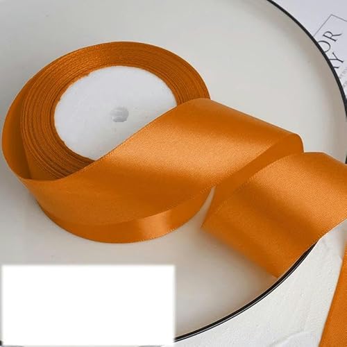 FAQIMORAX 25 Yards/Rolle, 4 cm, Satinband, DIY-Klebeband, Geburtstagsparty-Verpackung, Orange, 25 Yards Länge von FAQIMORAX
