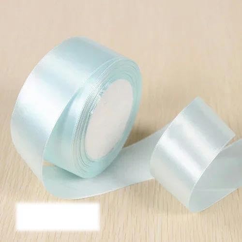FAQIMORAX 25 Yards/Rolle 6 mm 10 mm 15 mm 20 mm 25 mm 40 mm 50 mm Seidensatinbänder für Geschenkverpackungen, Weihnachtsfeier-Dekoration-13 Hellblau-6 mm Breite von FAQIMORAX