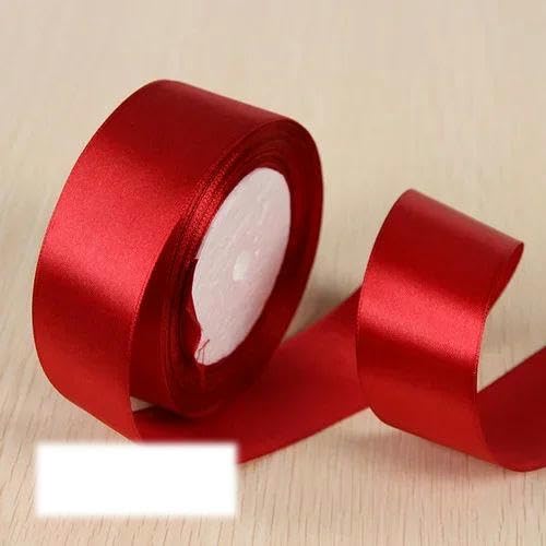 FAQIMORAX 25 Yards/Rolle 6 mm 10 mm 15 mm 20 mm 25 mm 40 mm 50 mm Seidensatinbänder für Geschenkverpackungen, Weihnachtsfeier-Dekoration-33 Weinrot-20 mm Breite von FAQIMORAX