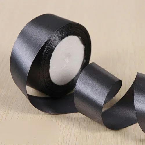 FAQIMORAX 25 Yards/Rolle 6 mm 10 mm 15 mm 20 mm 25 mm 40 mm 50 mm Seidensatinbänder für Geschenkverpackungen, Weihnachtsfeier-Dekoration - Dunkelgrau - 40 mm Breite von FAQIMORAX