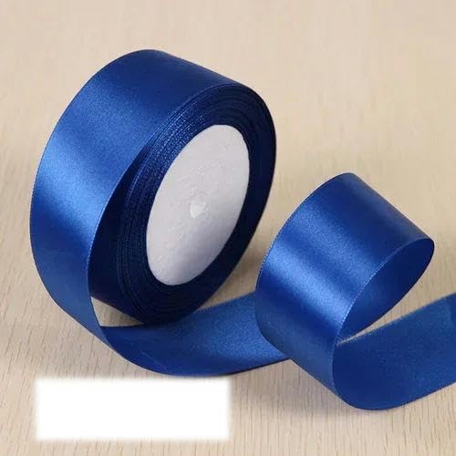FAQIMORAX 25 Yards/Rolle 6 mm 10 mm 15 mm 20 mm 25 mm 40 mm 50 mm Seidensatinbänder für Geschenkverpackungen, Weihnachtsfeier-Dekoration - Königsblau - 15 mm Breite von FAQIMORAX