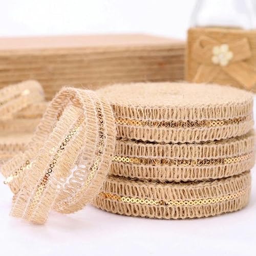 FAQIMORAX 5 Meter manyul Juteband Seil St DIY Vintage Jute Geschenkpapier Party Wohnaccessoires-20mm 5 Meter von FAQIMORAX